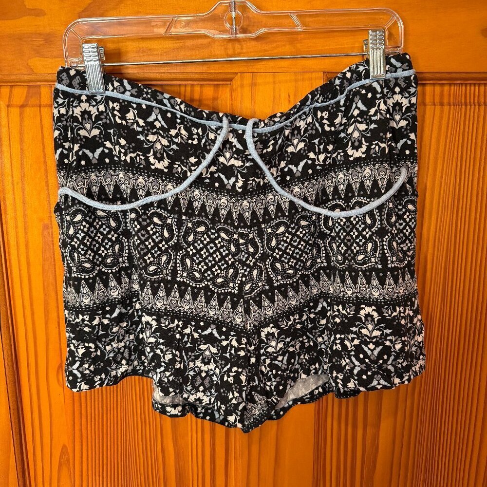 NWOT Nottibianche Intimate XL Blue/Black Top & Shorts w/Pockets